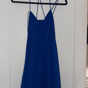 Express Royal Blue Spaghetti Strap Mini Dress